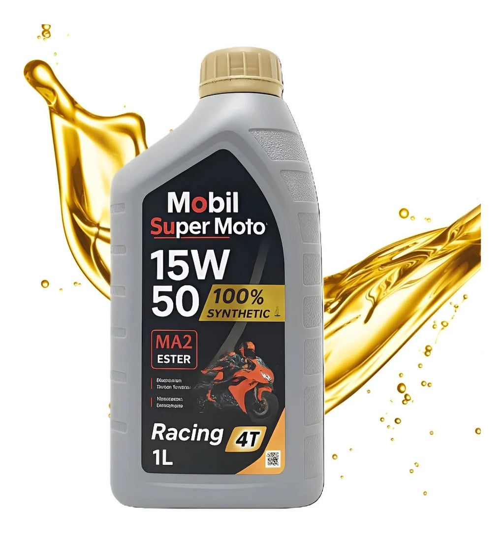 Óleo 15w50 Sintético Mobil Super Moto Racing 1 Litro