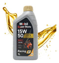 Óleo 15w50 Sintético Mobil Super Moto Racing 1 Litro