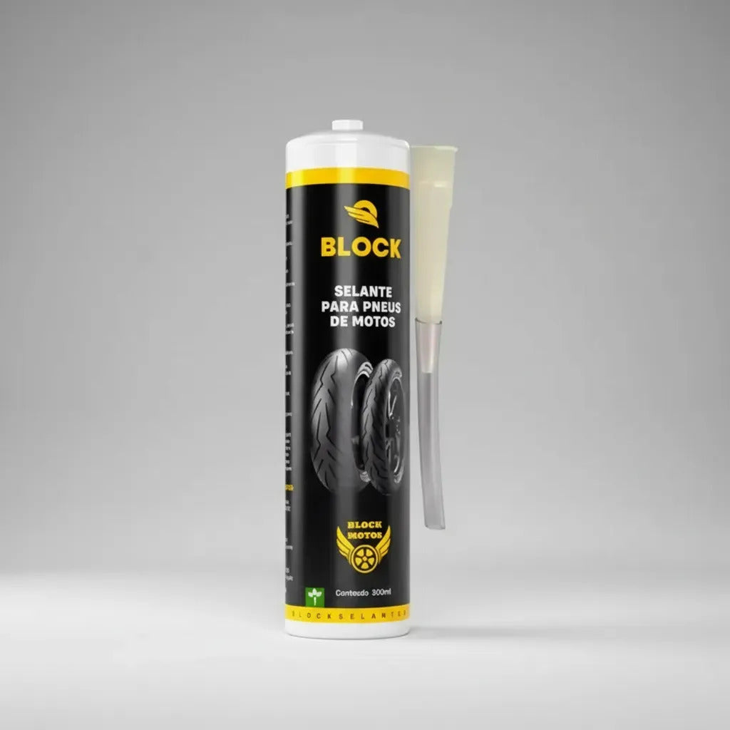 Selante Para Pneus Moto 300ml Com E Sem Câmara Block Selante