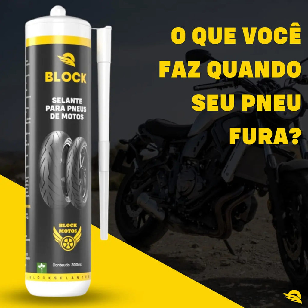 Selante Para Pneus Moto 300ml Com E Sem Câmara Block Selante