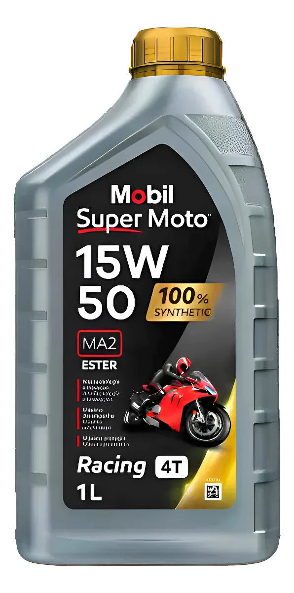 Óleo 15w50 Sintético Mobil Super Moto Racing 1 Litro