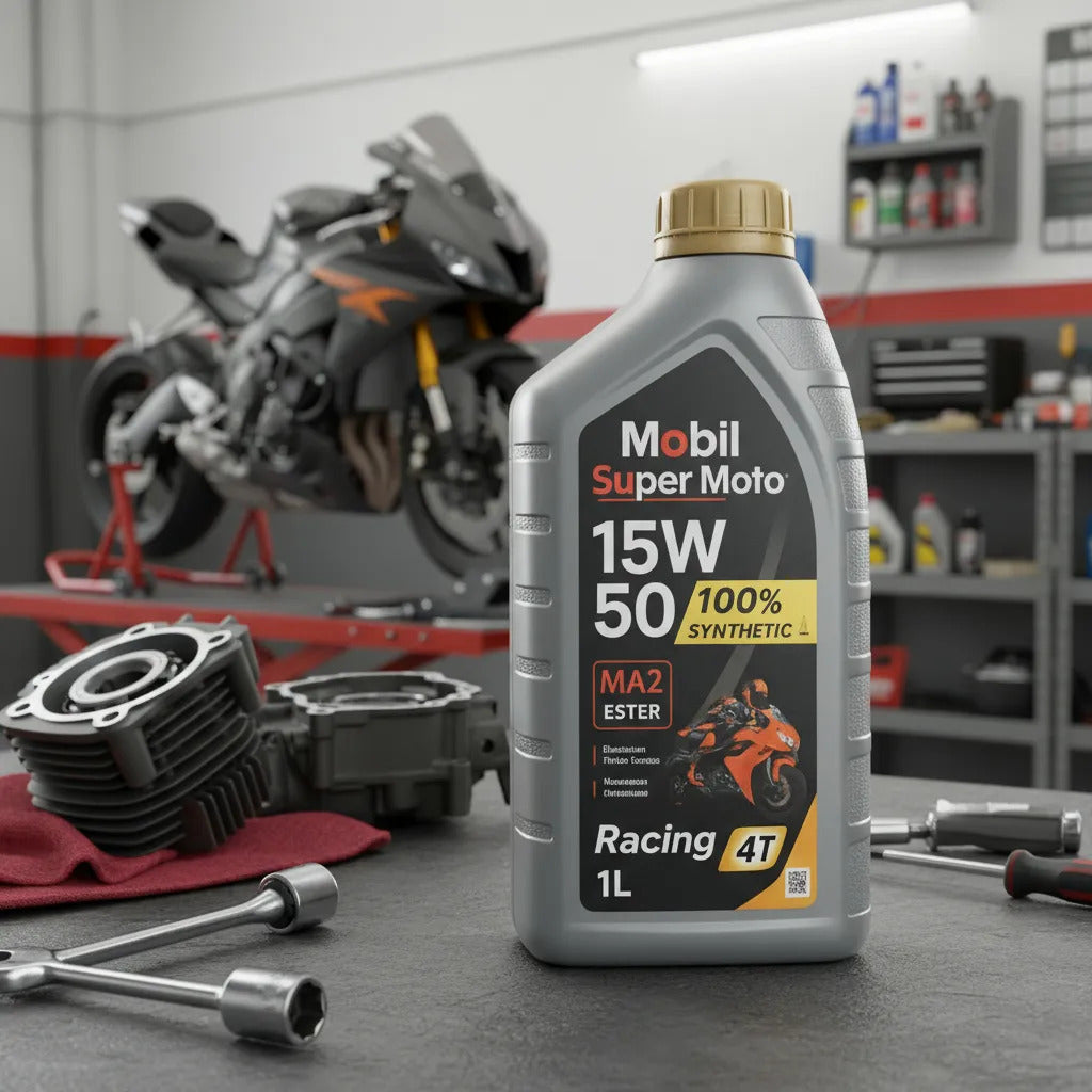 Óleo 15w50 Sintético Mobil Super Moto Racing 1 Litro