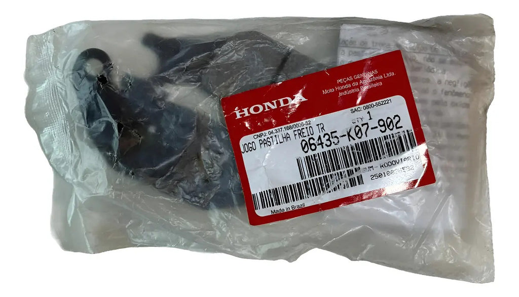 Pastilha Traseira Cg Titan 160 2025-26 100% Original Honda