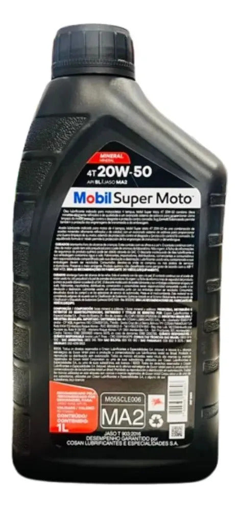 Oleo 20w50 Mobil Super Mineral Para motor de moto 4T 1litro