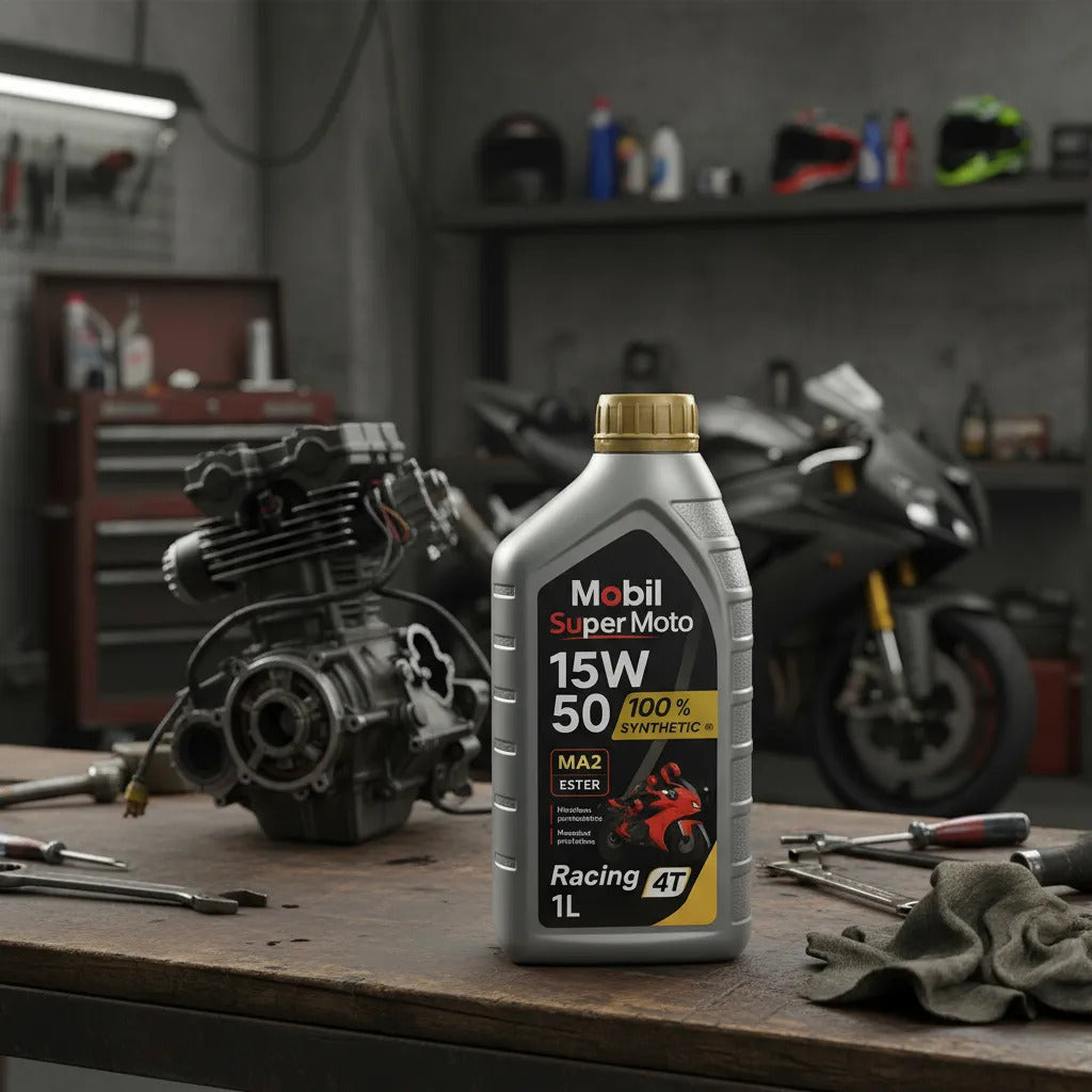 Óleo 15w50 Sintético Mobil Super Moto Racing 1 Litro
