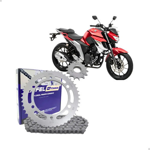 Kit Relação Original Riffel Fazer 250 2018/2023 Titanium