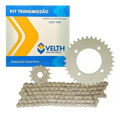 Kit Relação Transmissão Honda Biz 125 05 A 16 Aço 1045 Velth