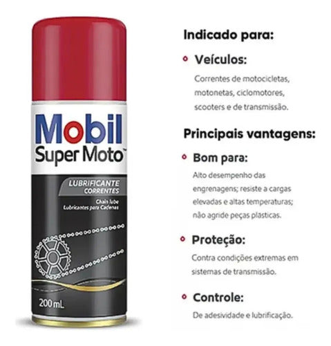 Óleo Lubrificante Super Moto Chain Lub Mobil - 200ml
