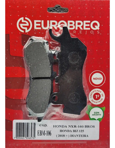 Pastilha Freio Eurobreq Ebm-106 Nxr 160 Bros Dianteira