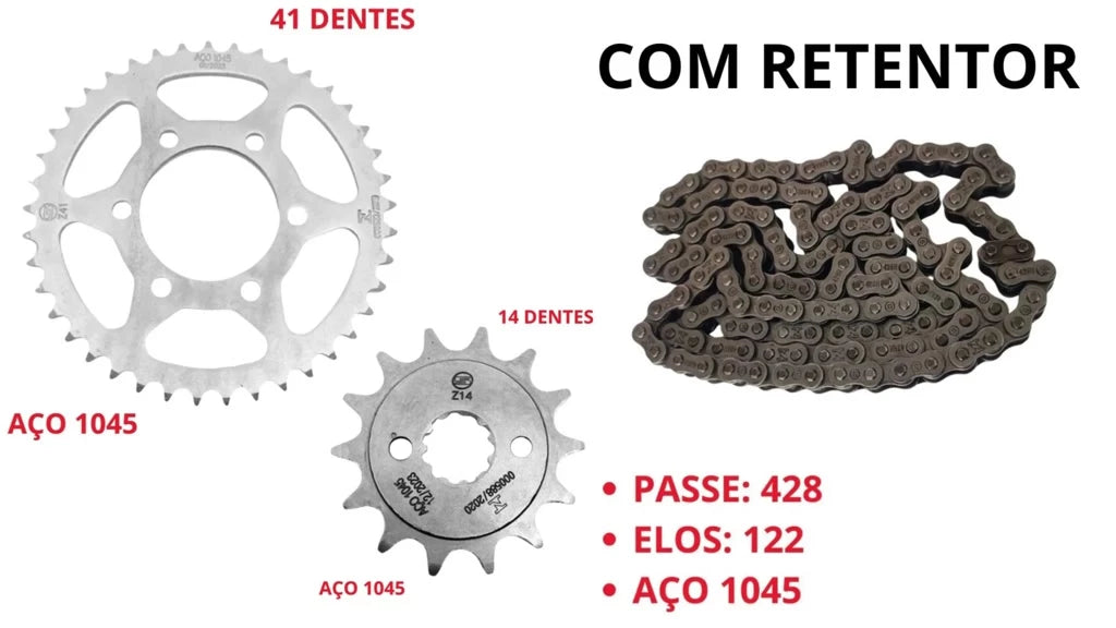 Kit Relação Com Retentor Xtz 150 Crosser 150 2014 - 2018 Smart Fox