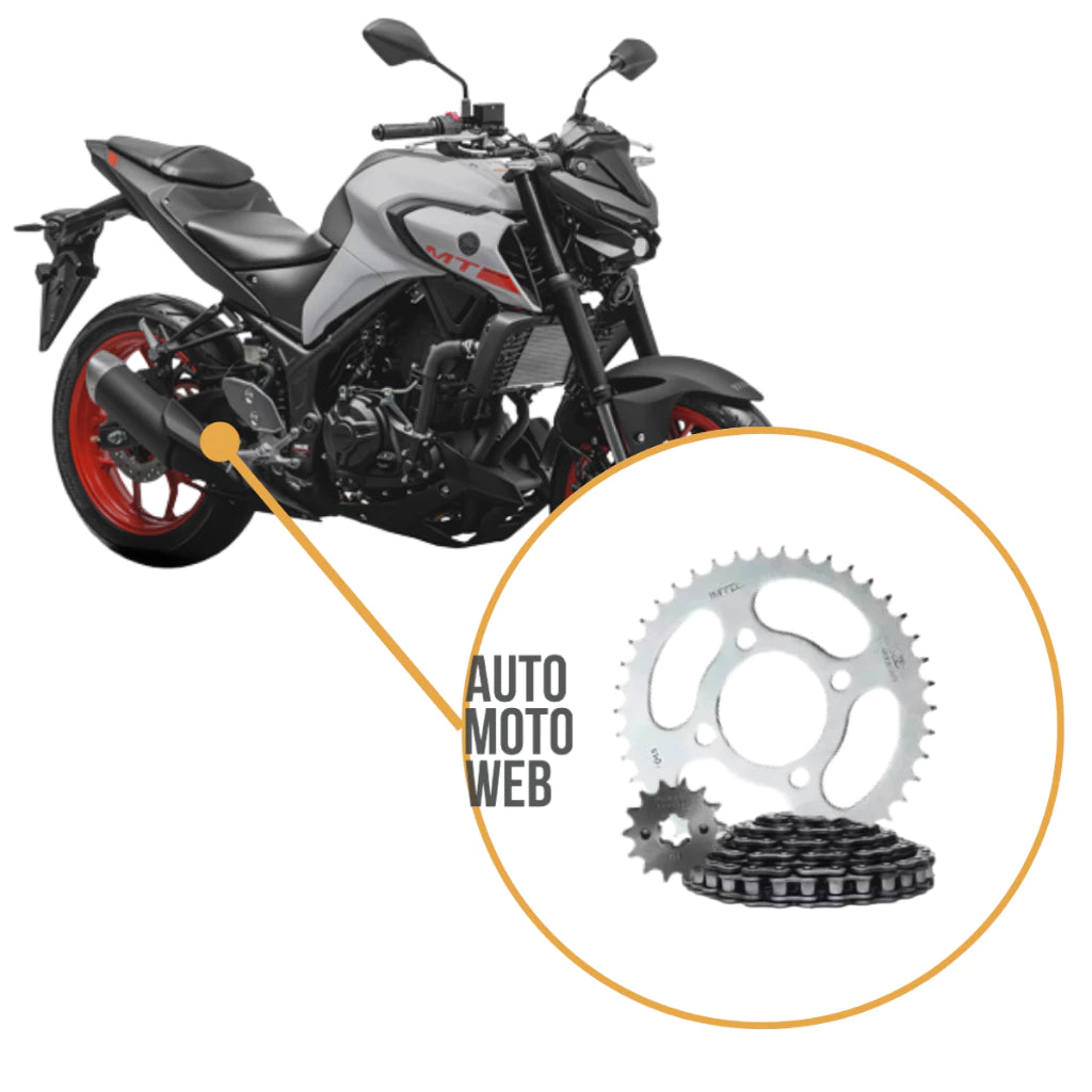 Kit Relação Tração Transmissão Com Retentor Mt03 YZF R3 2016 2017 2018 2019 A 2024 Original Riffel