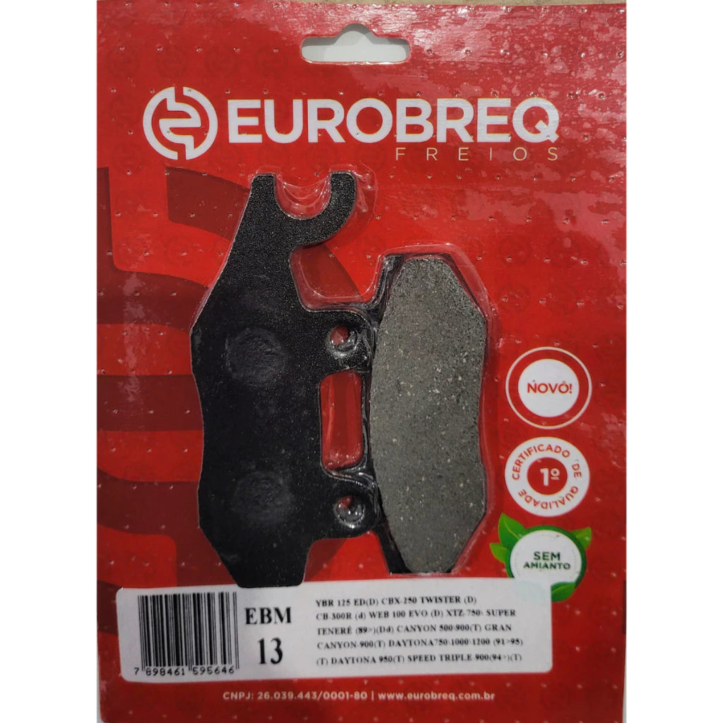 Pastilha de Freio EUROBREQ EBM-13 Dianteira CBX-250 / Twister CB-300R