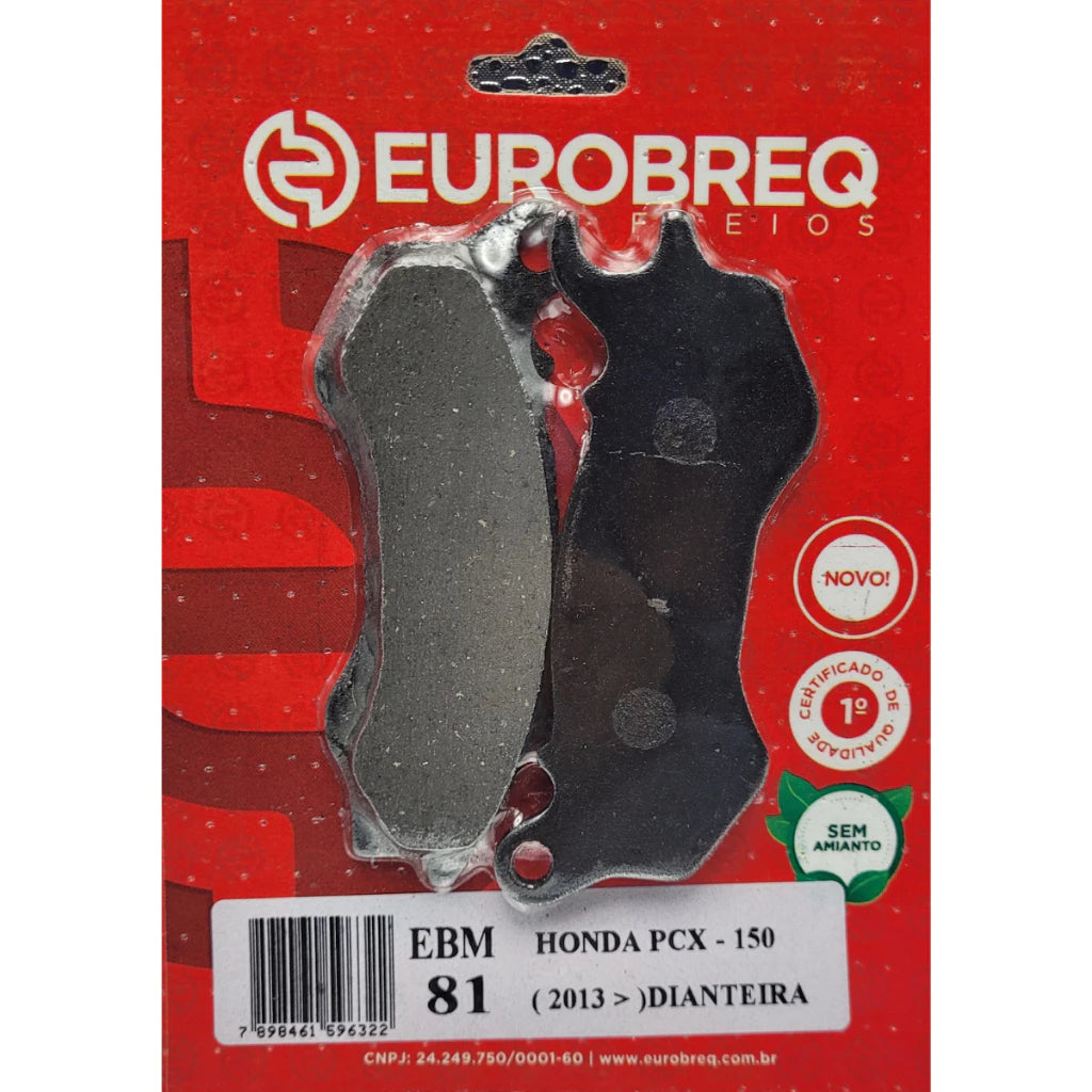 Pastilha de Freio EUROBREQ EBM-81 Dianteira Honda PCX 150 (2013)