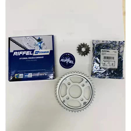 KIT RELAÇÃO CG 160 TITAN/ FAN/ START/ CARGO (2016 A 2025) – RIFFEL TITANIUM 44ZX15Z