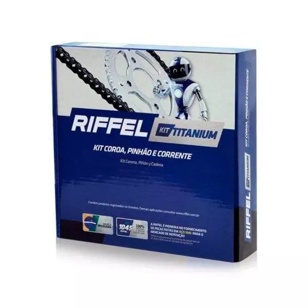 KIT RELAÇÃO CG 160 TITAN/ FAN/ START/ CARGO (2016 A 2025) – RIFFEL TITANIUM 44ZX15Z