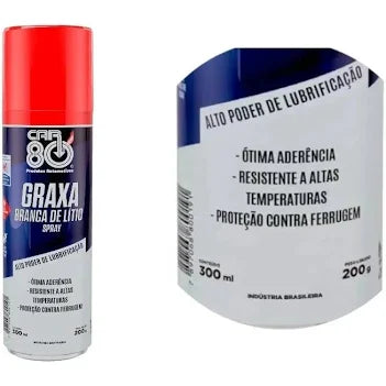 Graxa Branca De Lítio Spray 300ml Car80 Unidade